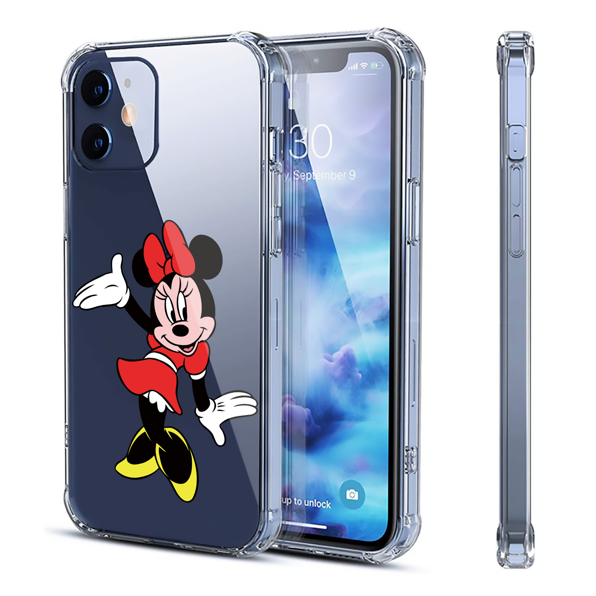 （画像用） ミッキーマウス Mickey Mouse 【iPhone 12シリーズ対応】透明スマホケース（クリアソフトケース）